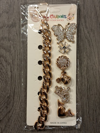 Gold Stylish Decorative Croc Charm Set (7PCS)