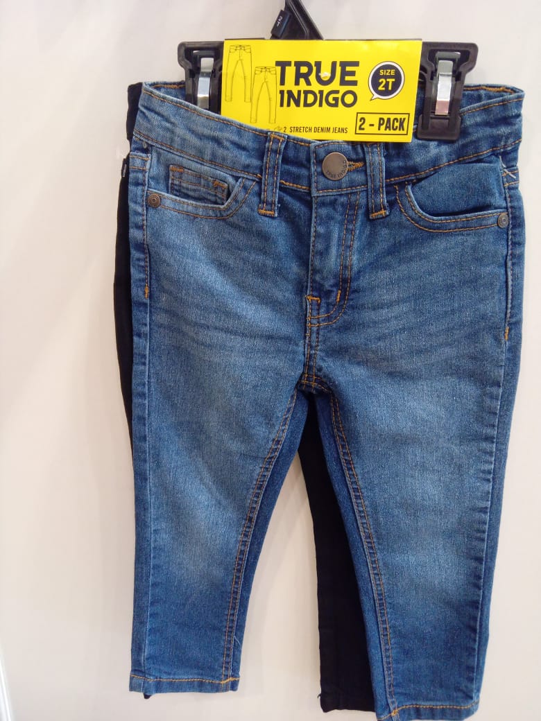 True Indigo 2pack black and blue jeans.