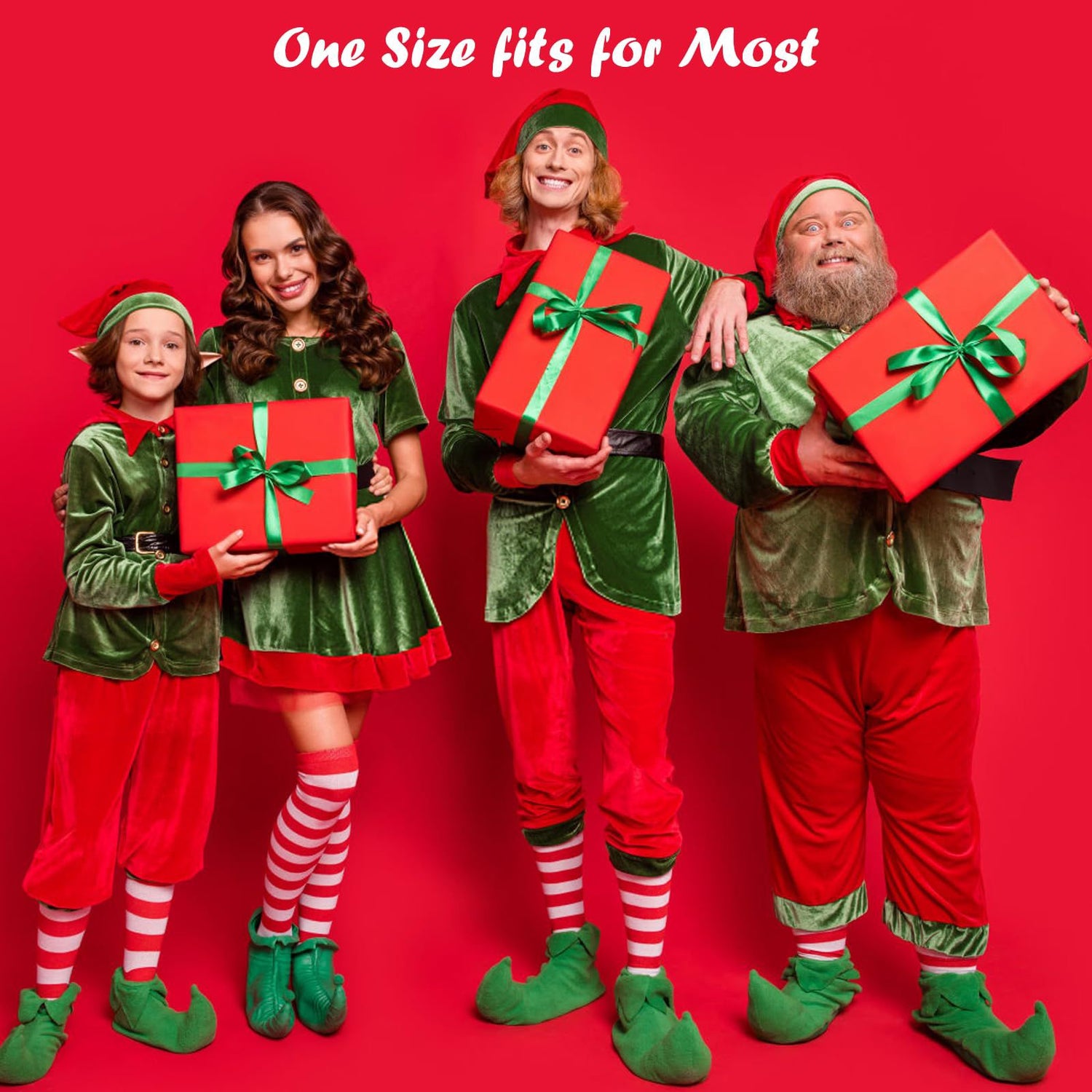 ELF Striped Christmas Socks