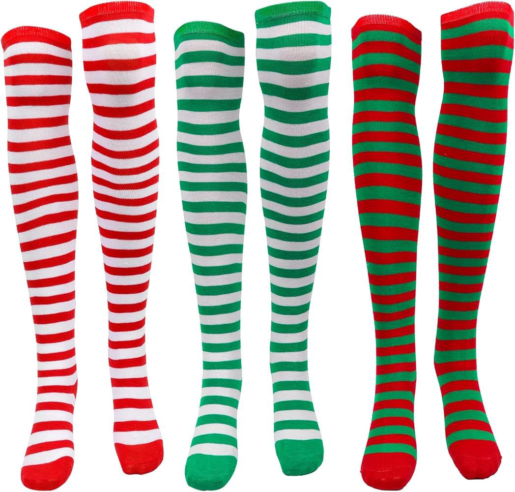 ELF Striped Christmas Socks