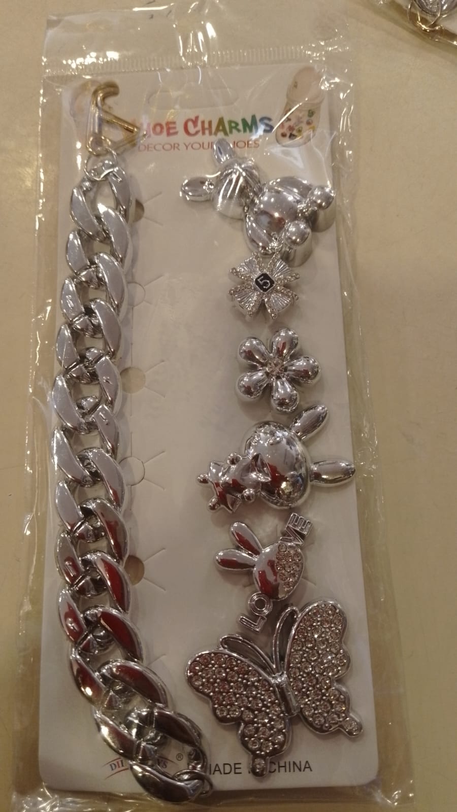 Silver Stylish Decorative Croc Charm Set (7PCS)