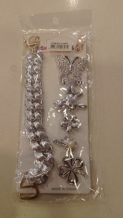 Silver Stylish Decorative Croc Charm Set (7PCS)