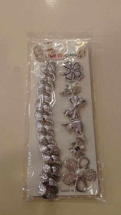 Silver Stylish Decorative Croc Charm Set (7PCS)
