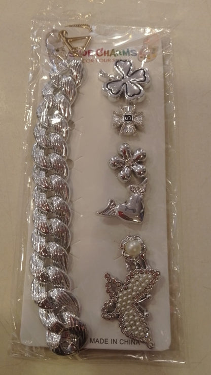 Silver Stylish Decorative Croc Charm Set (7PCS)