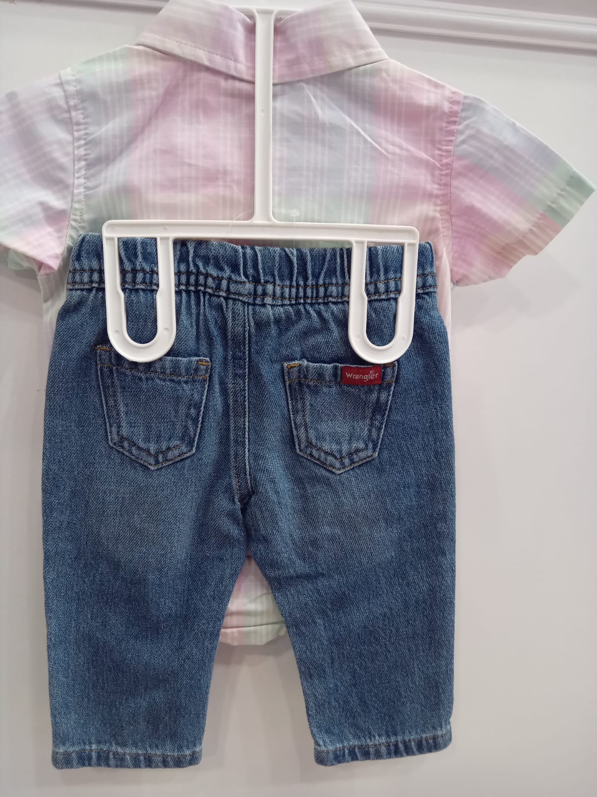 Wrangler Baby Boy Short Sleeve Body Suit and Jeans