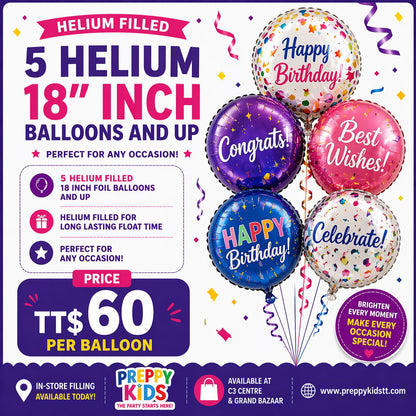 FILLING HELIUM GAS FOR BALLOONS INSTORE ONLY