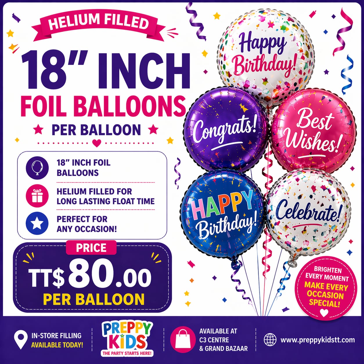 FILLING HELIUM GAS FOR BALLOONS INSTORE ONLY
