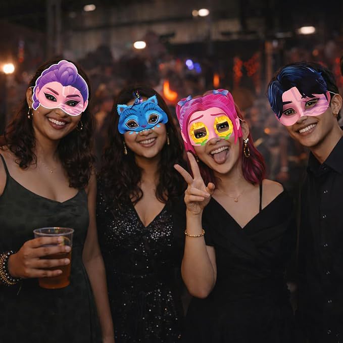 Kpop Demon Hunter Party Face Mask with String
