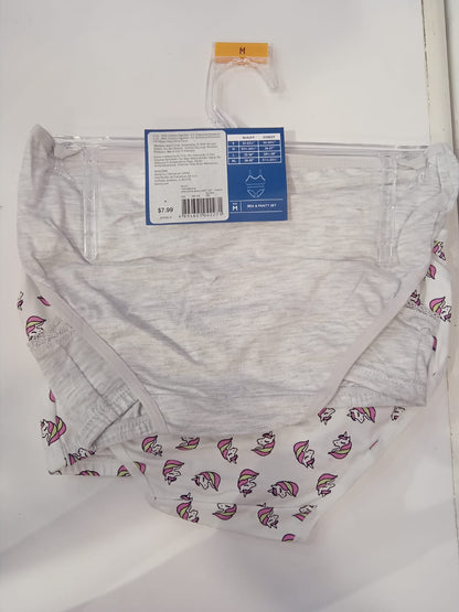 SEARS Simply Styled White Unicorn Training Bra &amp; Panty 4pc set