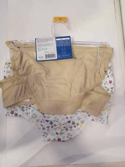 Simply Styled Brown - White Flowers Training Bra &amp; Panty 4pc set