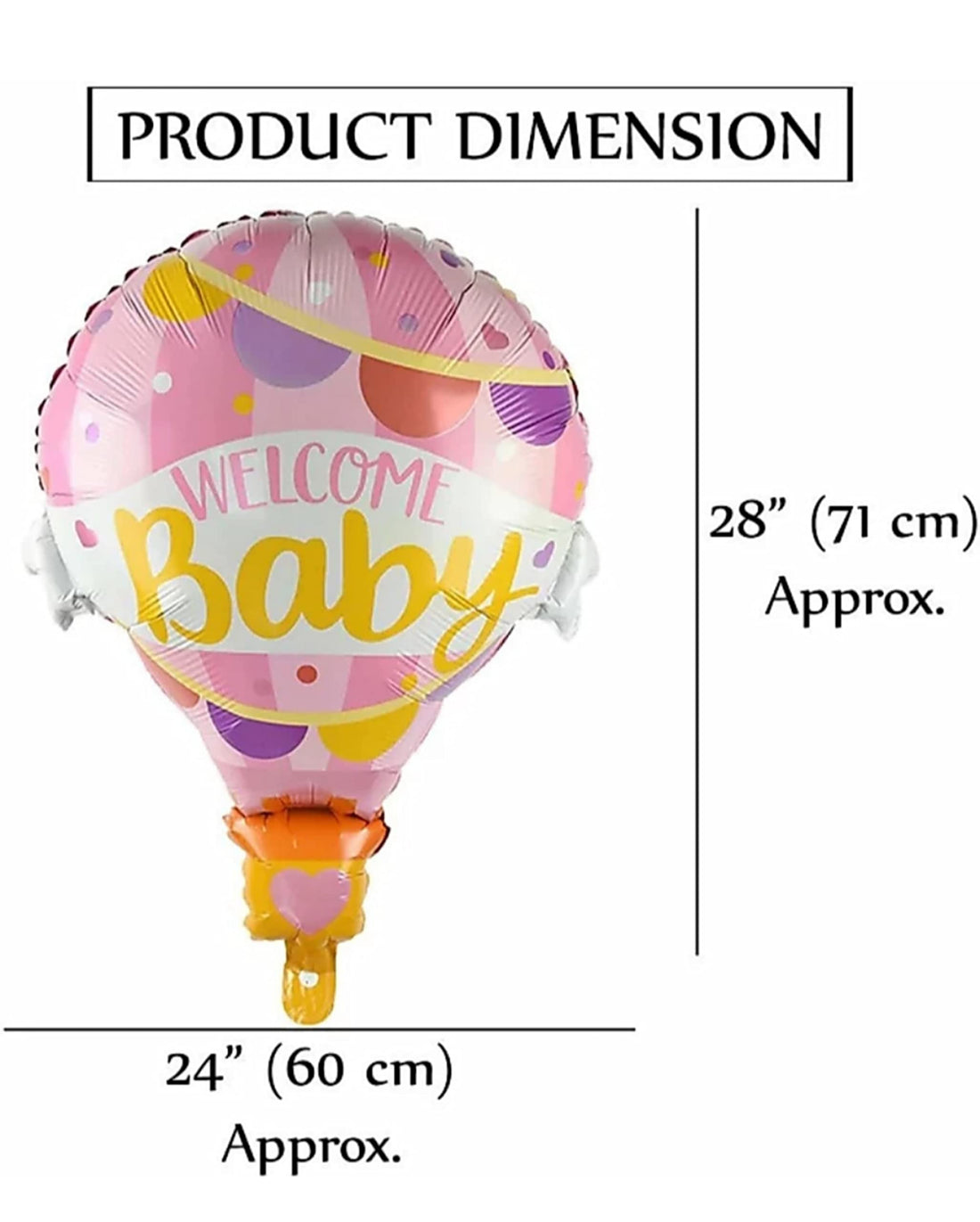 Air Balloon Welcome Baby 28" Foil Balloon (Girl)