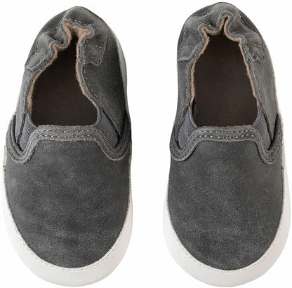 Robeez Grey Liam Slip-on crib shoes