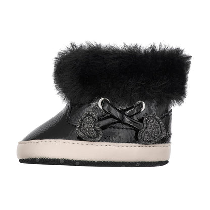 My First Chicco Girls Black Baby Booties