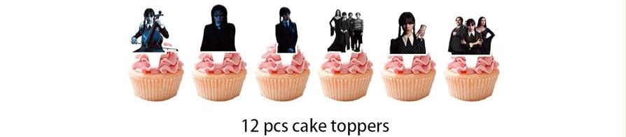 Wednesday Happy Birthday Cake and Cupcake Topper
