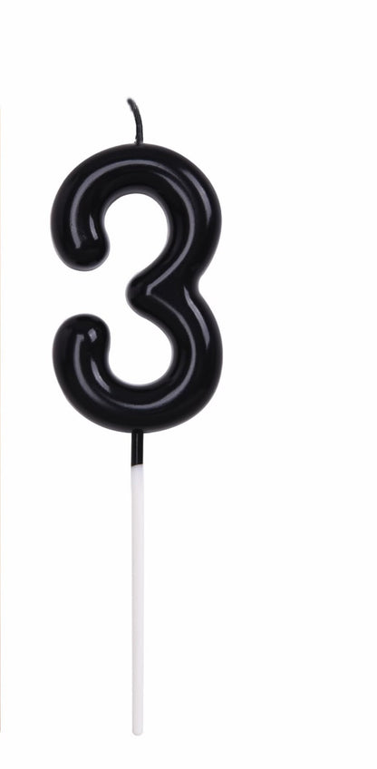 Black Number Candles 0-9