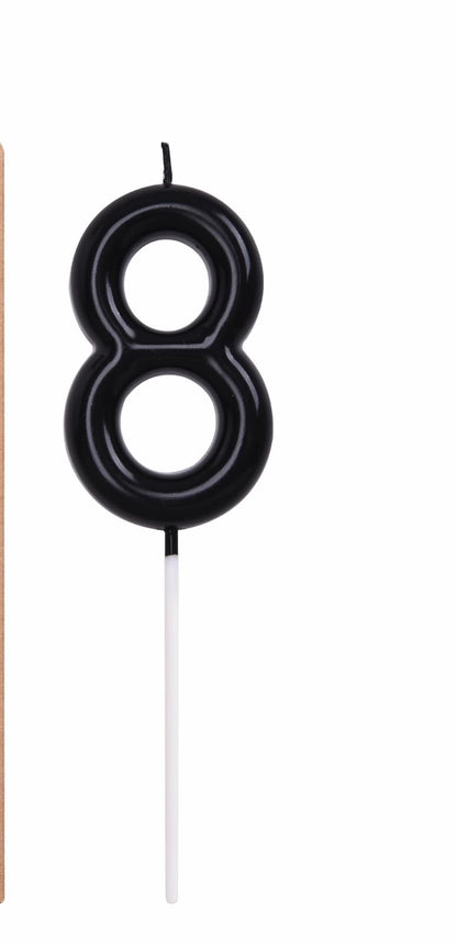 Black Number Candles 0-9