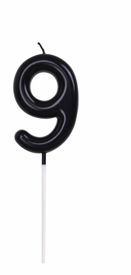 Black Number Candles 0-9