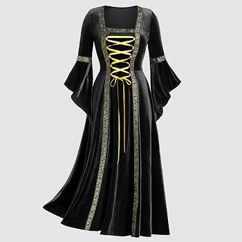 Velvet Medieval Dress Floor Length Gothic Steampunk Skirt Renaissance Victorian Halloween Costumes Ball Gown