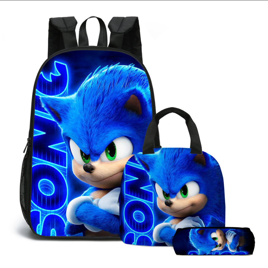 Double sided print New Sonic 2nd Fury Backpack set (3PC) 17inch size