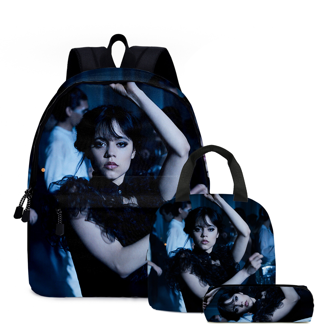 Double side print Wednesday 2nd edition backpack set (3PC) (17 inch size) - Preppy Kids (Grand Bazaar)