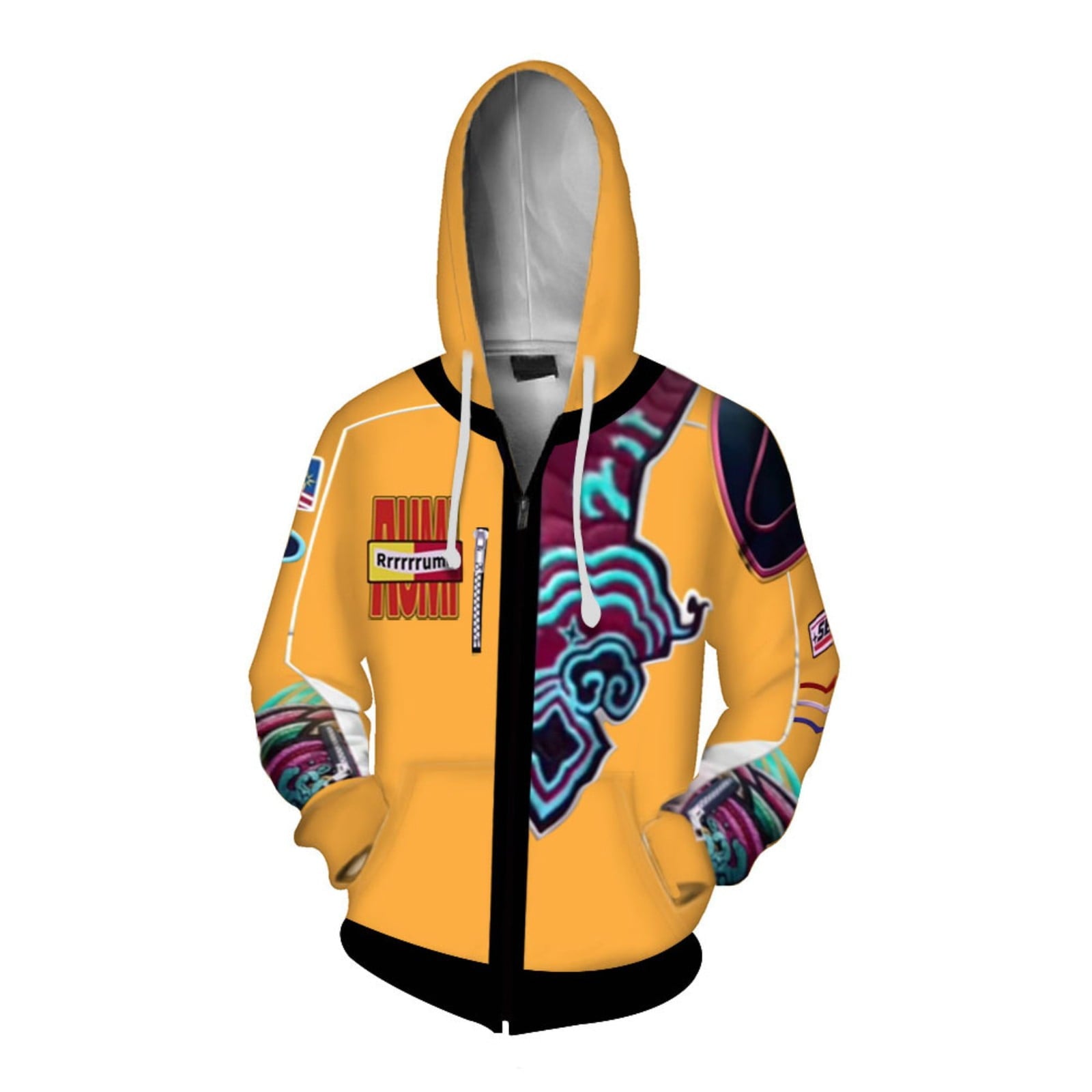 Kpop Yellow Demon Hunters Huntrix Zipper 3D Hoodie
