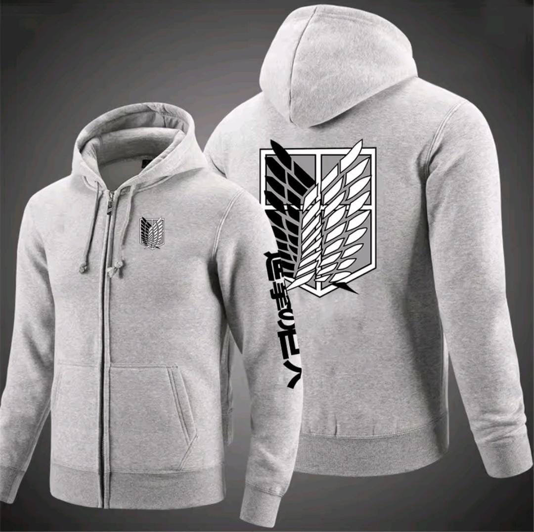 Attack on Titan Grey Zipper Hoodie