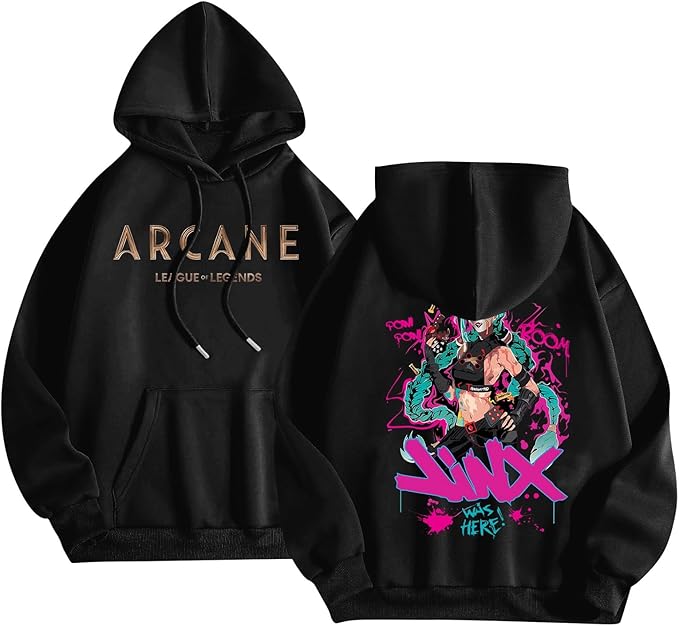 Arcane Black Fleece Pullover Hoodie