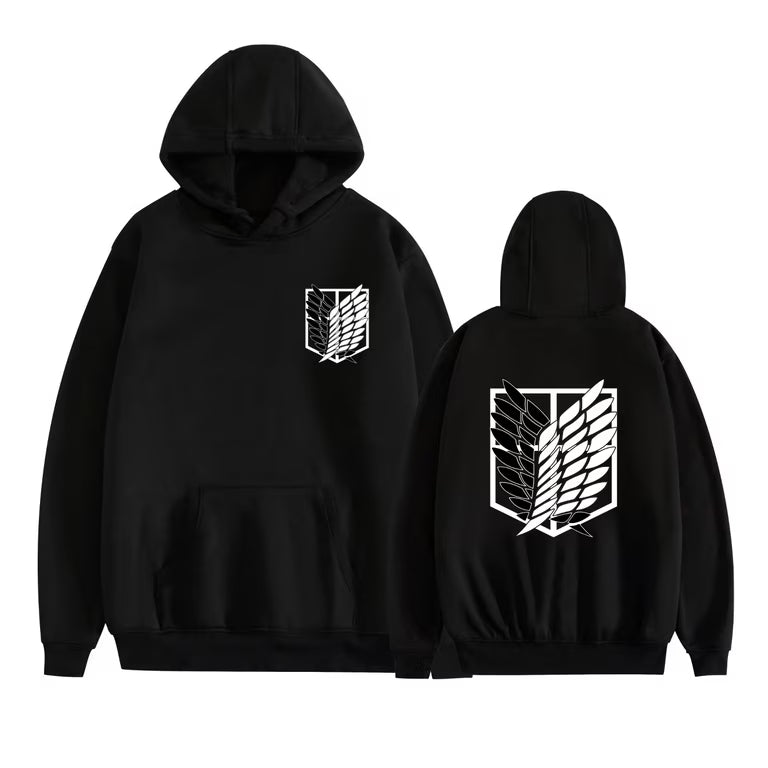 Attack on Titan Black Pullover Hoodie cotton