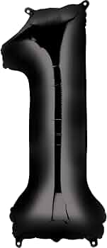 35" Number Black Foil Helium Balloons (35").  1 to 9