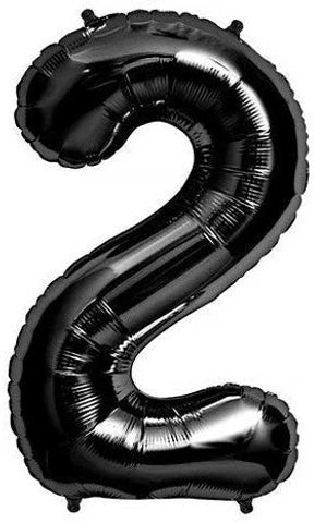 35" Number Black Foil Helium Balloons (35").  1 to 9