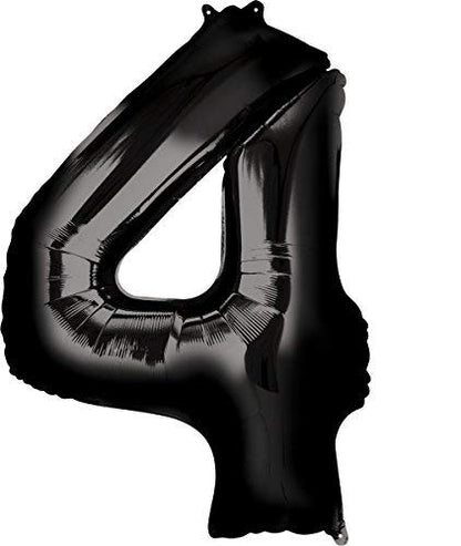 35" Number Black Foil Helium Balloons (35").  1 to 9