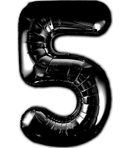 35" Number Black Foil Helium Balloons (35").  1 to 9