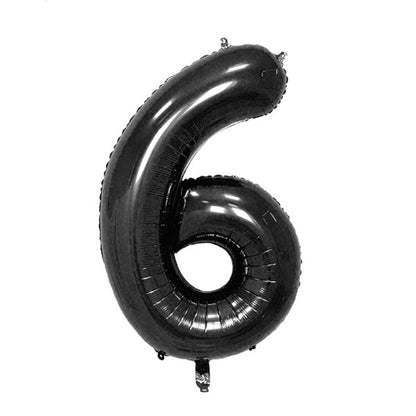 35" Number Black Foil Helium Balloons (35").  1 to 9