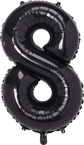 35" Number Black Foil Helium Balloons (35").  1 to 9