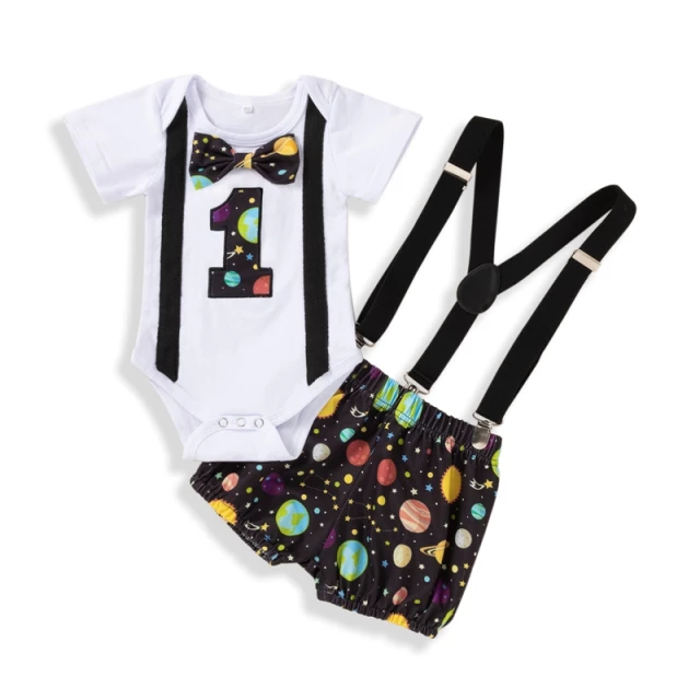 Boys First Birthday Outfit One Year old Baby  Galaxy