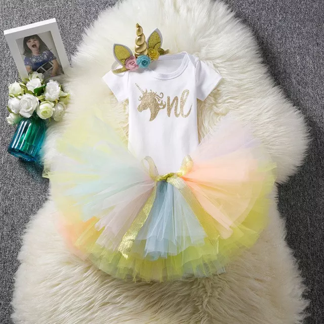 Unicorn Rising First Birthday Girls Outfit