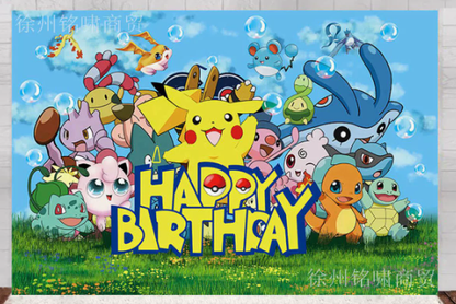 Pokemon 2nd Edition Party Decorations with Tablecloth With Backdrop