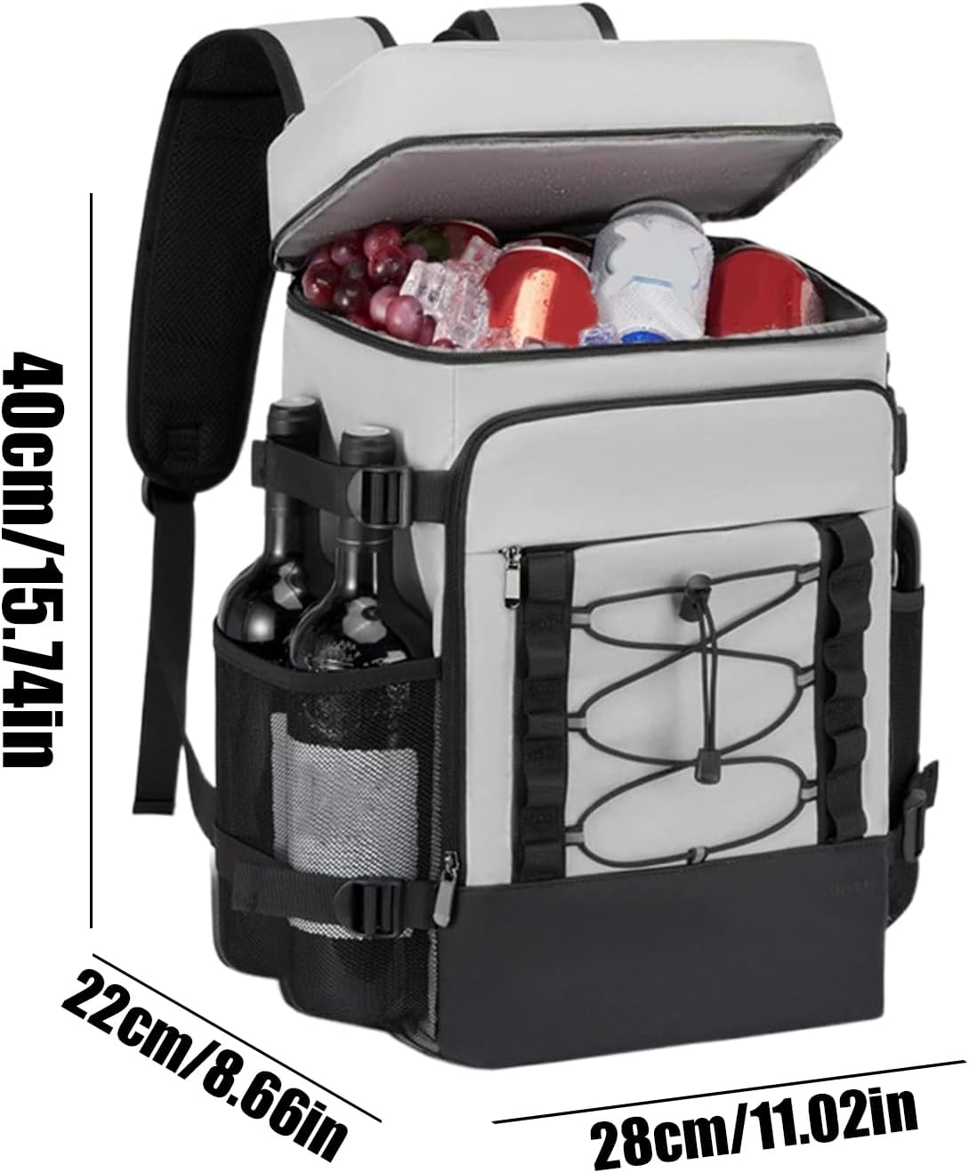 Grey Insulated Picnic Chiller Backpack