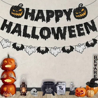 Happy Halloween Banner Halloween Bunting Banner Garland