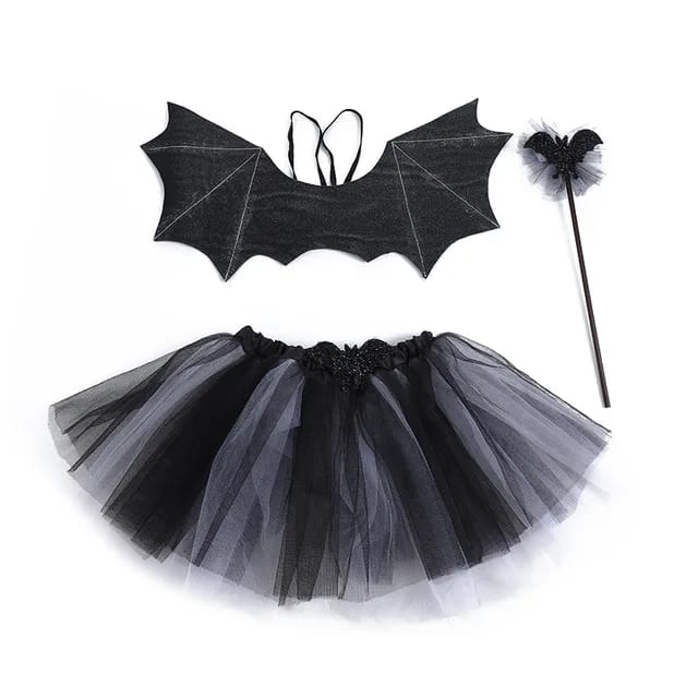 Kids Halloween Bat Tutu Skirt 4PC Outfit
