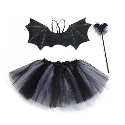 Kids Halloween Bat Tutu Skirt 4PC Outfit