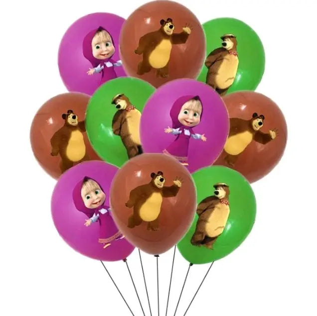 Masha and the Bear Party Decoration Package With Backdrop