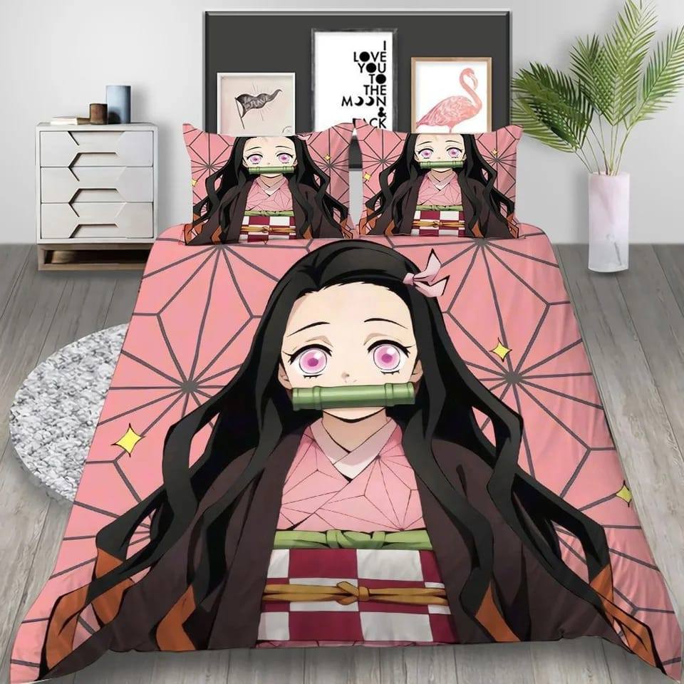 No. 92 Nezuko Anime 3PC Comforter Set Demon Slayer