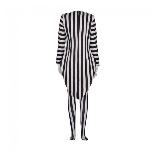 Kids Girl Beetlejuice Costume White and Black Dress Halloween Cosplay Costume