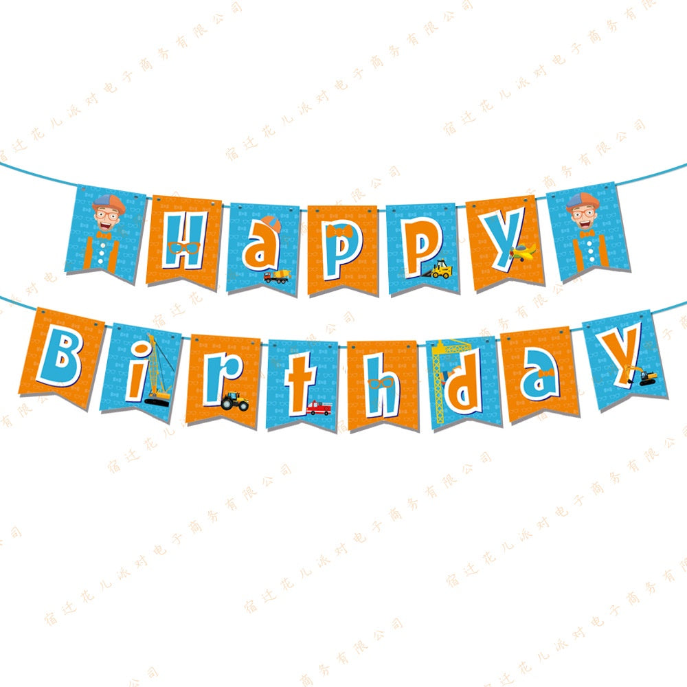Blippi Party Decorations Package With Backdrop