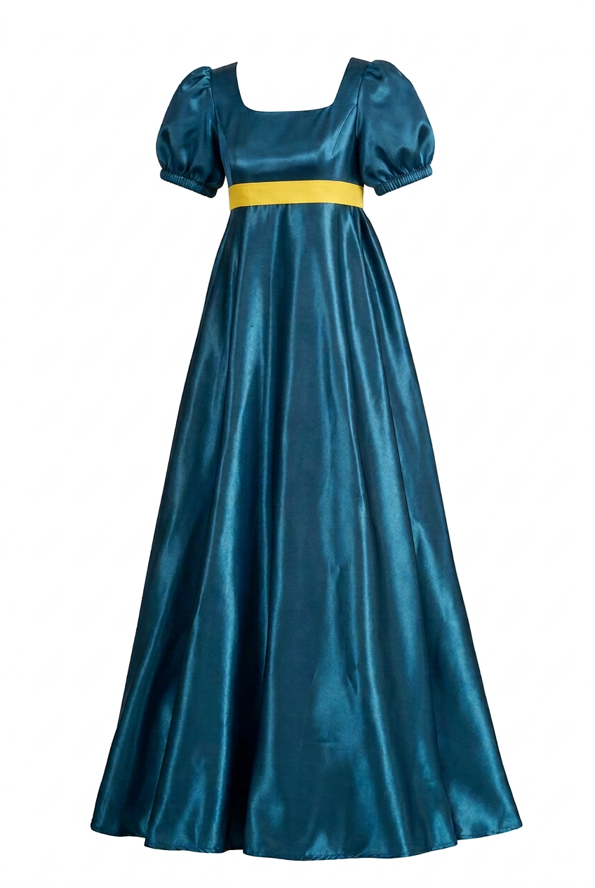 Satin Regency Vintage Dress Green