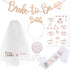 6pc Bridè to Be Decoration Package - Bridal Shower Wedding Veil Team Bride To Be Satin Sash Girl Hen Party Bachelorette Party Decoration Supplies - Preppy Kids (Grand Bazaar)