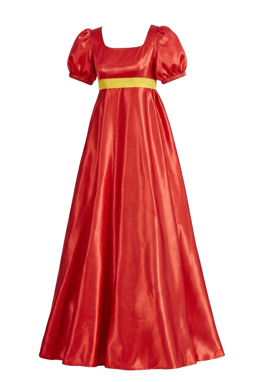 Satin Regency Vintage Dress Red