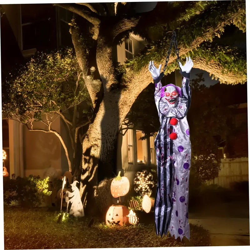 Halloween Hanging Clowns Decorations 60” Hanging Clown with Creepy Sound