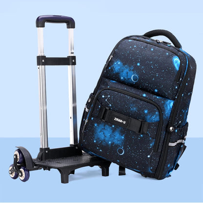 Kids Wheeled Backpack Trolley School Bag High Capacity Black blue